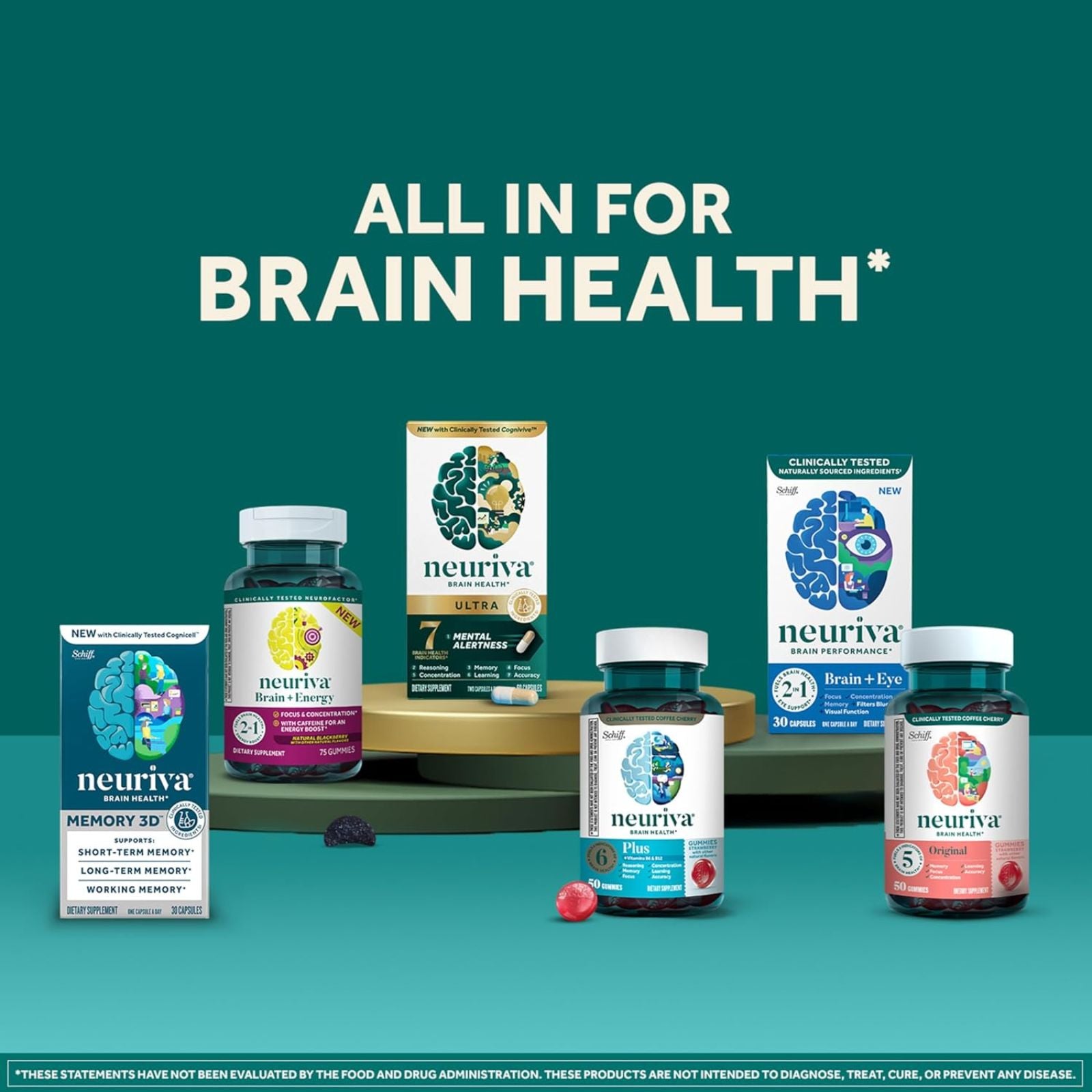 Neuriva Plus Strawberry Gummies Nootropic Brain Support Supplement for Focus, Memory & Concentration 50 Count Bundle of 4