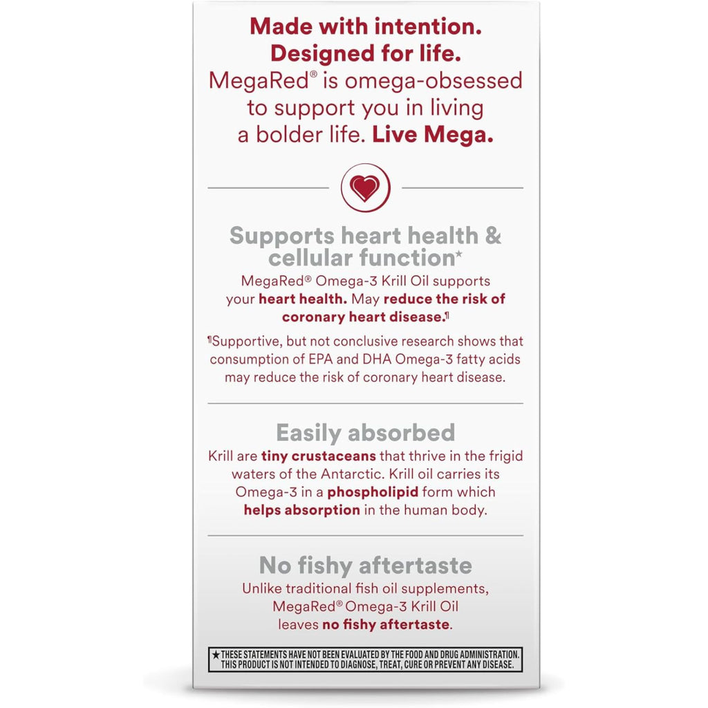 MegaRed Antarctic Krill Oil 750mg Omega 3 80 Softgels Bundle of 4