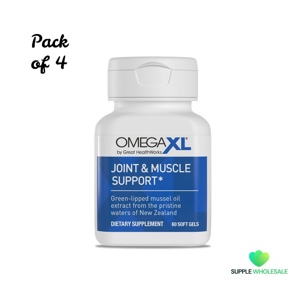 OmegaXL Joint Support Supplement Green Lipped Mussel Oil 60 Count Bundle of 4