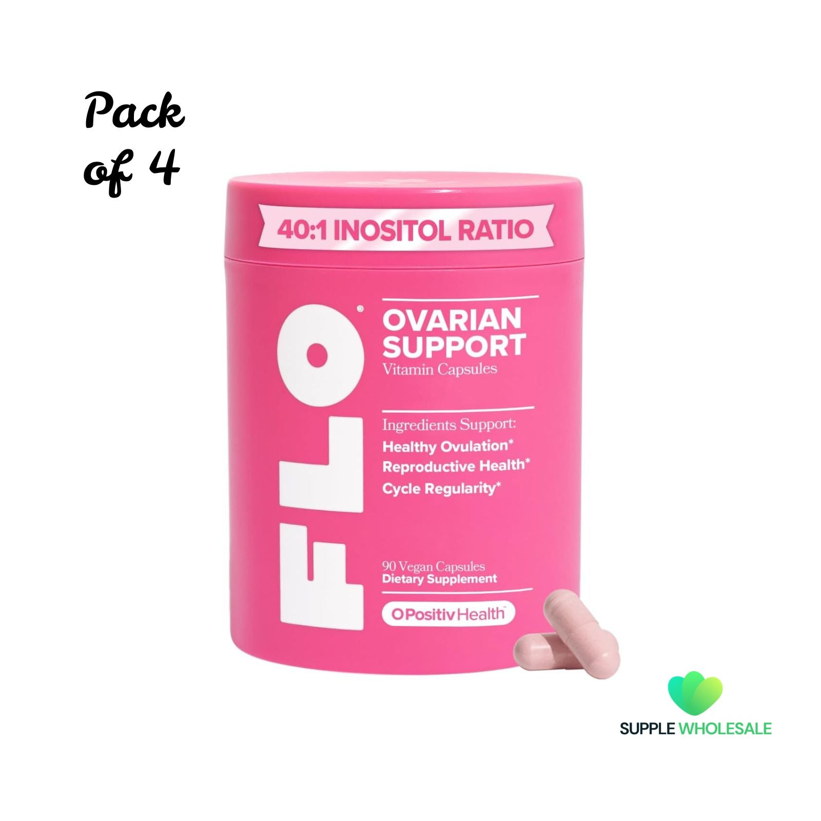O Positiv FLO Ovarian Health Support 30 Servings Bundle of 4