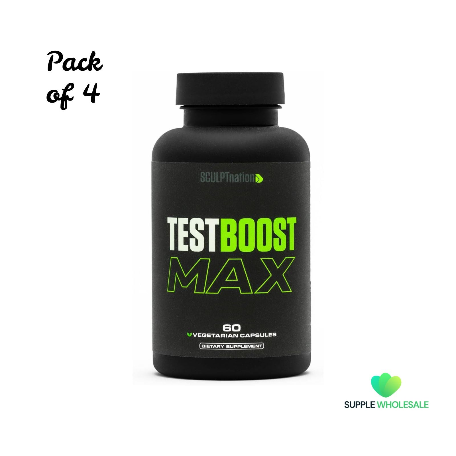 Sculpt Nation by V Shred Test Boost Max Testosterone Support 60 Capsules Bundle of 4
