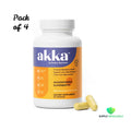 AKKA Premium Liver Cleanse Detox & Repair Superbiotic 60 Capsules Bundle of 4