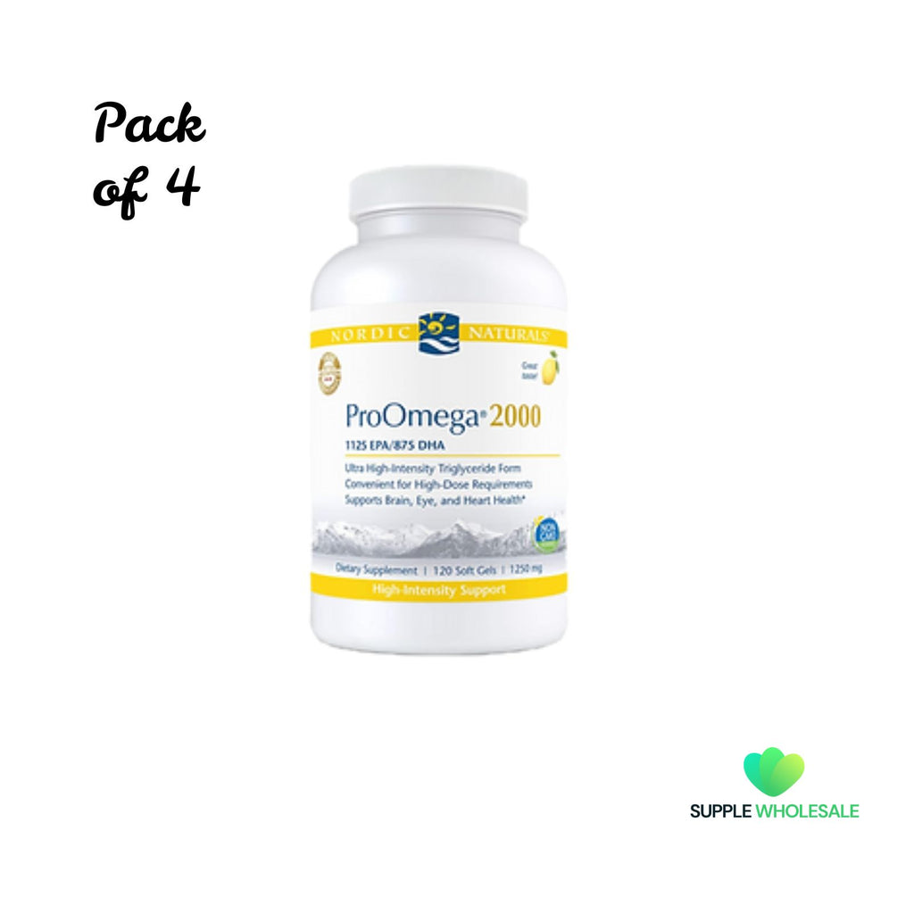 Nordic Naturals ProOmega 2000 Lemon Soft Gels Bundle of 4