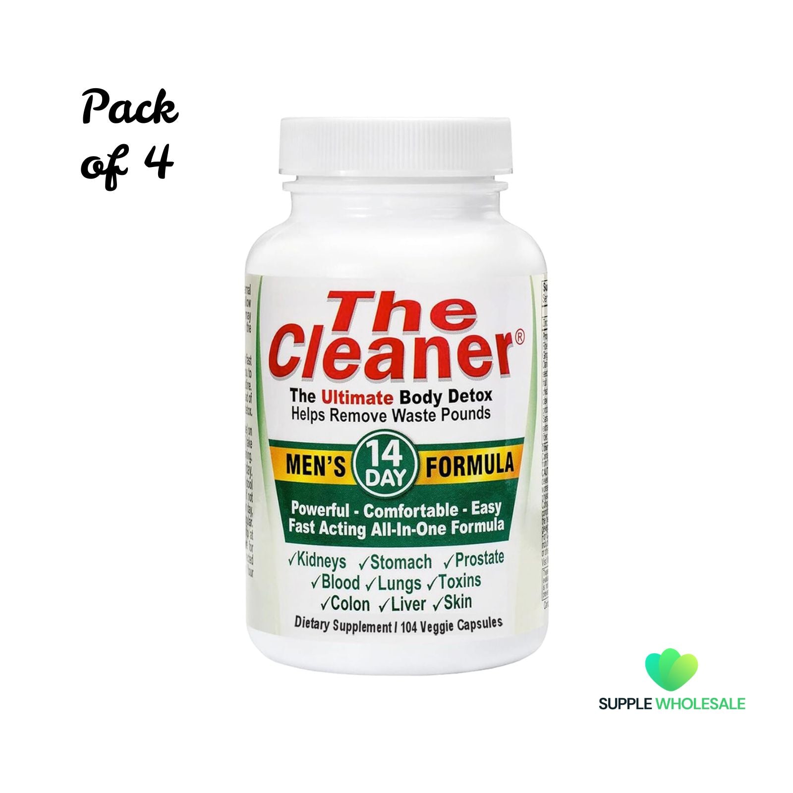 Century Systems The Cleaner Detox 14-Day Complete 104 Vegetarian Capsules Bundle of 4