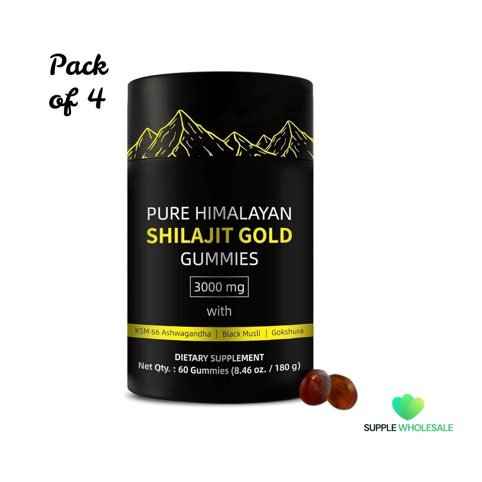 UltimaPeak Shilajit Gummies Alpha Gummies for Men 60 Gummies Bundle of 4