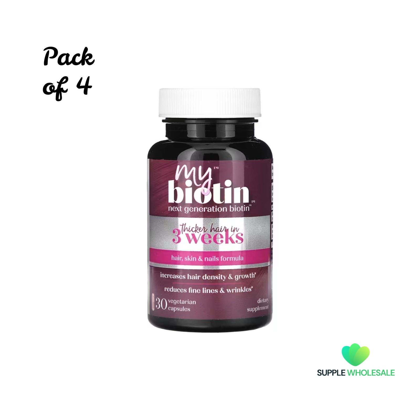 Purity Products MyBiotin Hair Skin & Nails Formula Bundle of 4