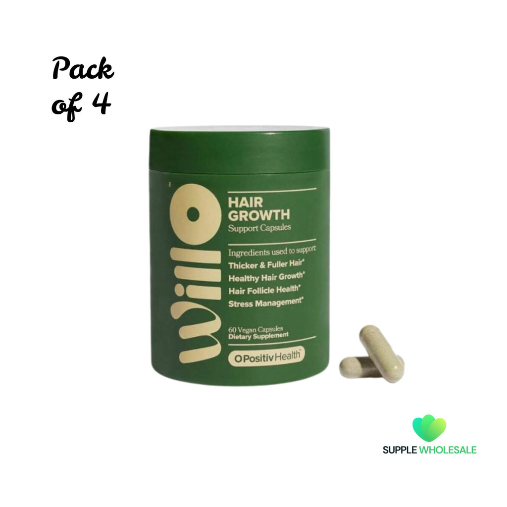 WILLO Hair Growth Support Capsules with Vitamins C D3 & E Bundle of 4