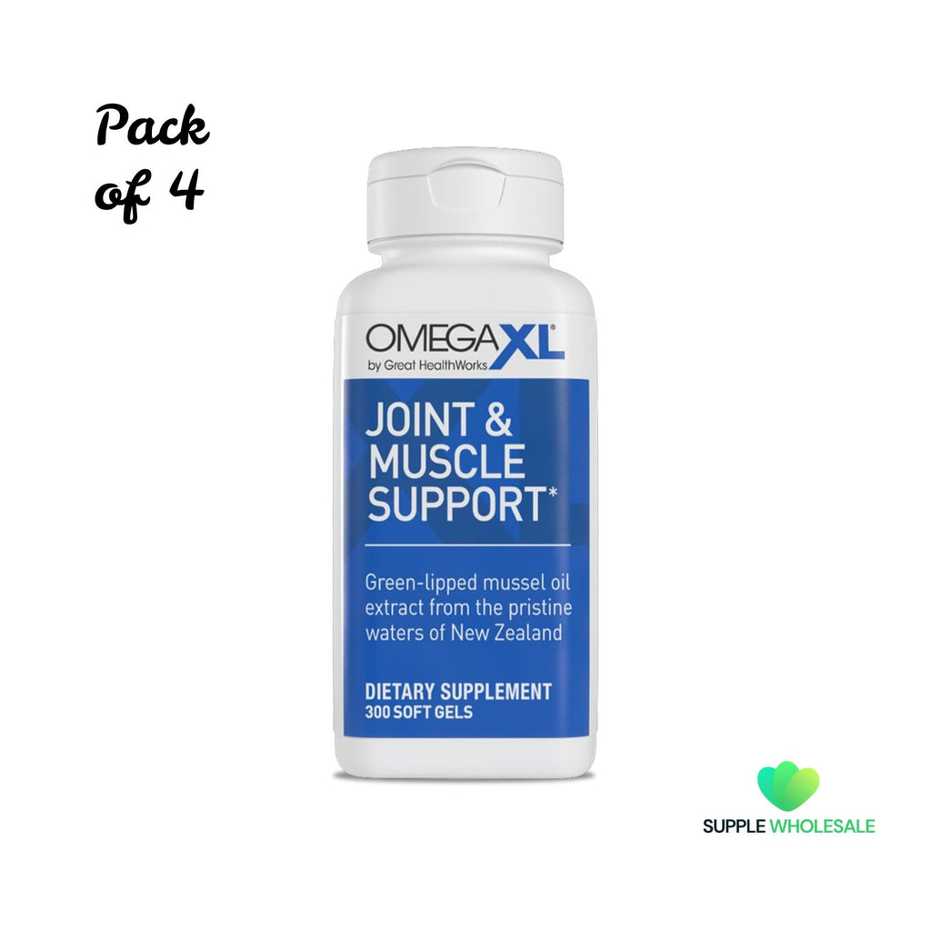 OmegaXL Joint Support Supplement Green Lipped Mussel Oil 300 Count Bundle of 4