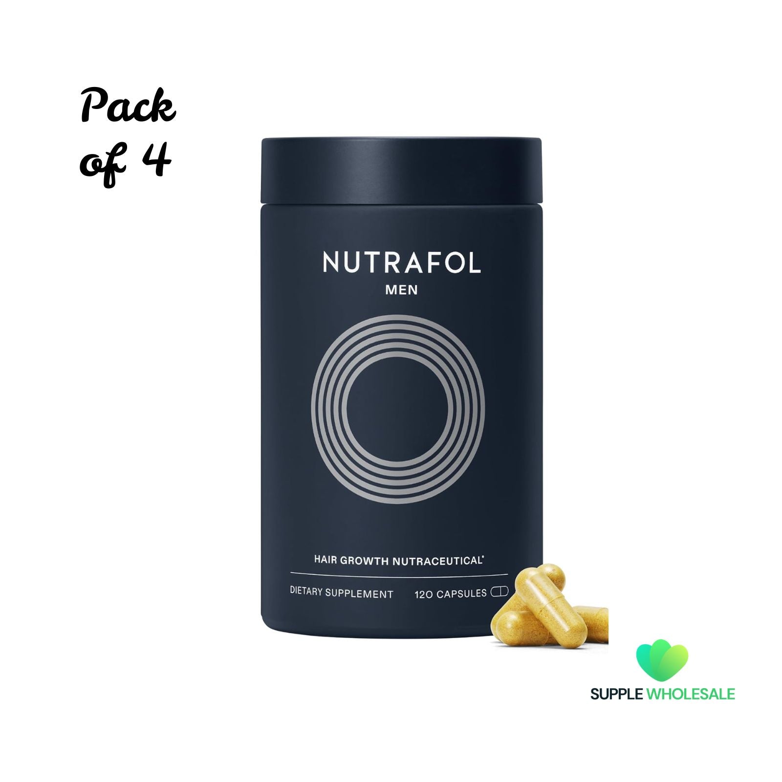 Nutrafol Men Hair Growth Nutraceutical 120 Capsules Bundle of 4