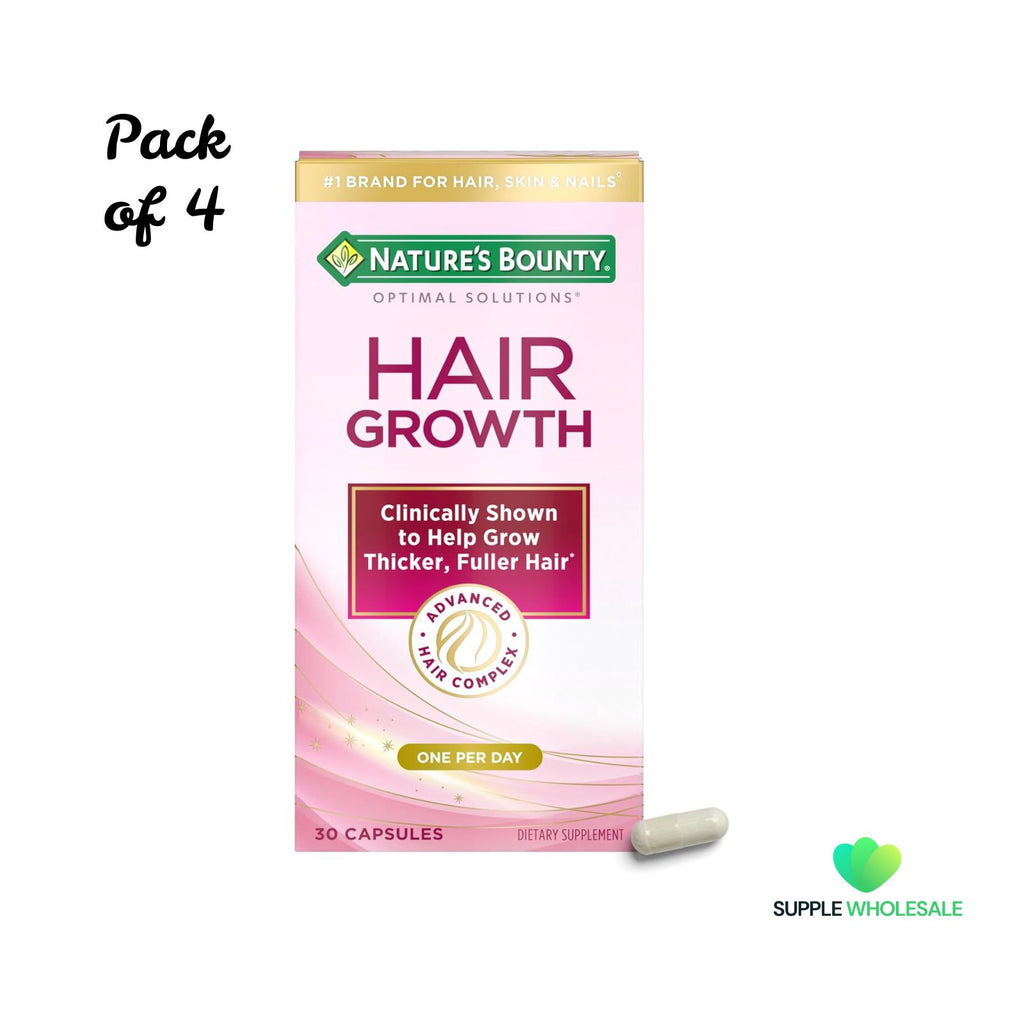 Nature’s Bounty Hair Growth Supplement with Biotin 30 Capsules Bundle of 4