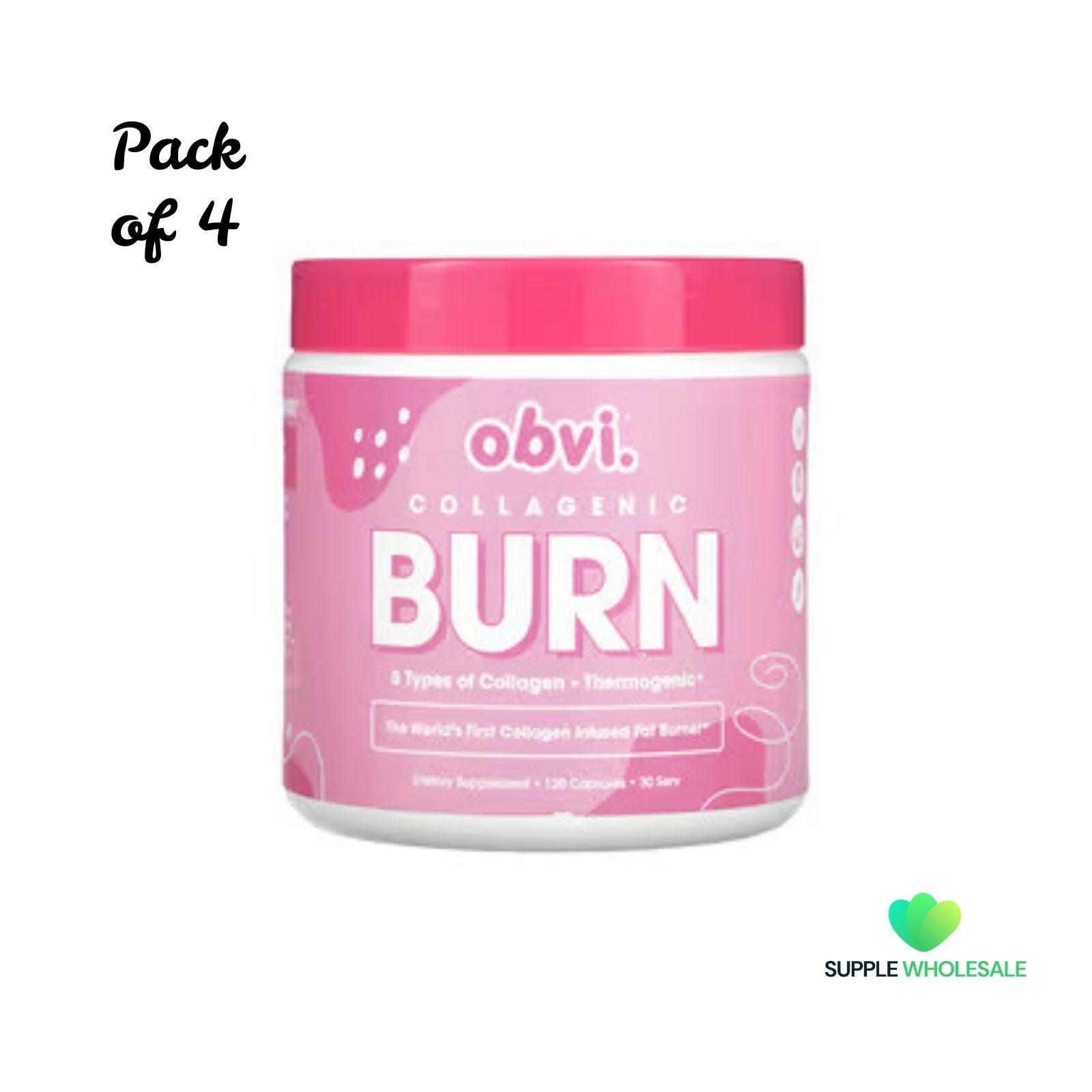 Obvi Collagenic Burn 120 Capsules Bundle of 4