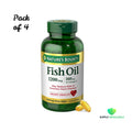 Nature's Bounty Fish Oil Omega 3 1200mg 200 Softgels Bundle of 4
