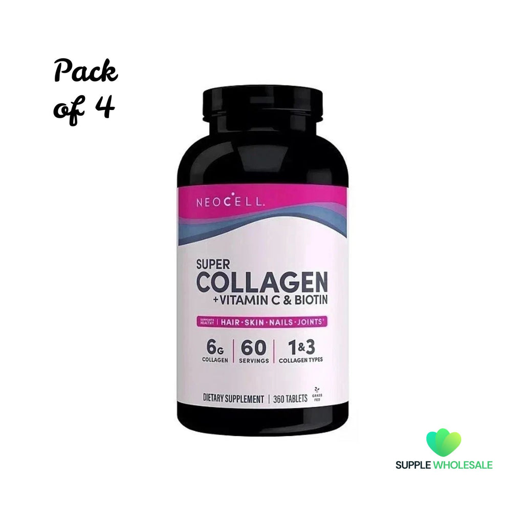 NeoCell Super Collagen + Vitamin C & Biotin 360 Tablets Bundle of 4