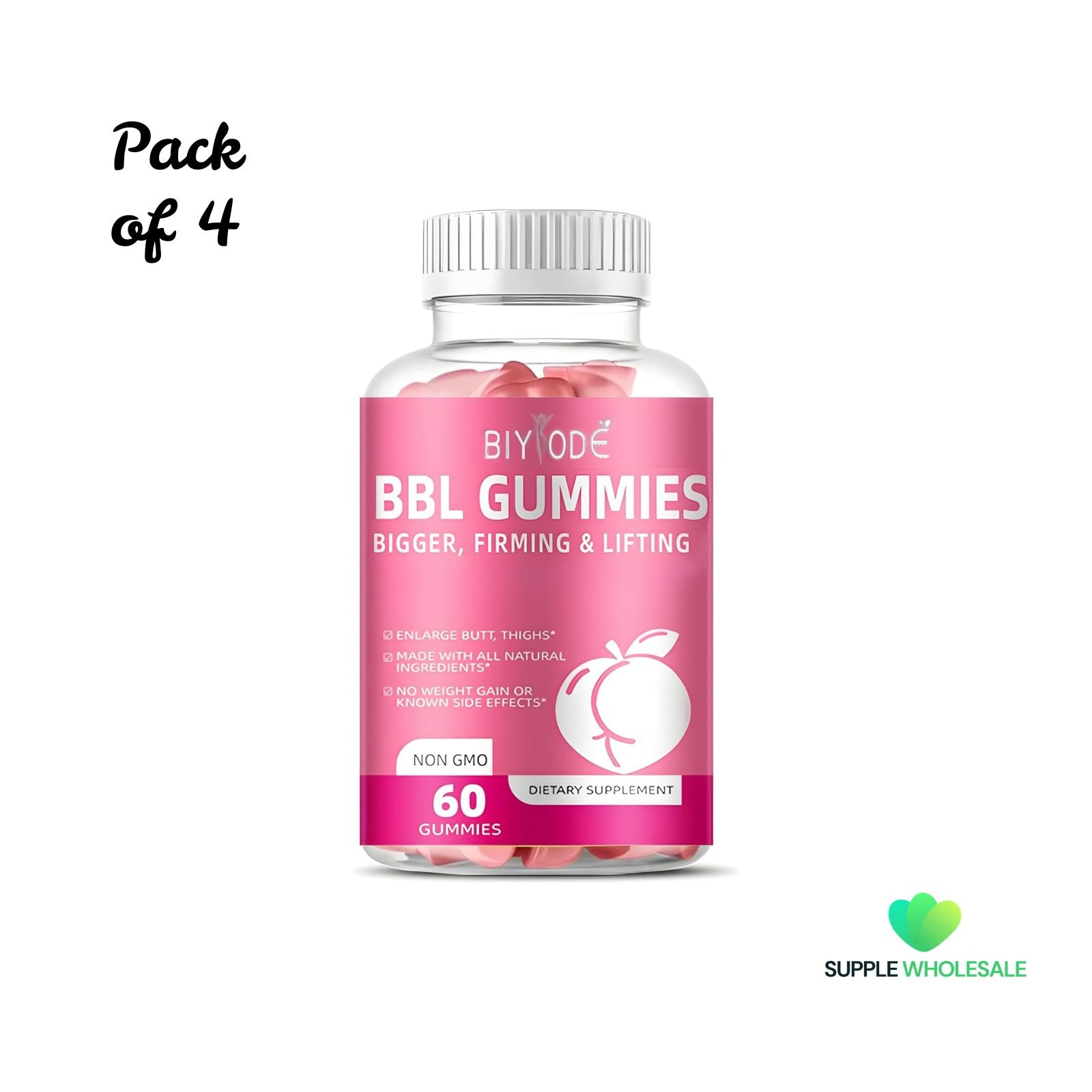 BBL Gummies Sculpt Your Butt & Hips Support Formula Bundle of 4