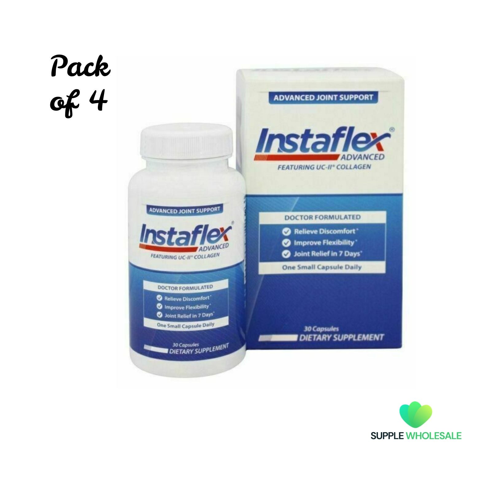 Instaflex Advanced Joint Relief Supplement 30 Capsules Bundle of 4