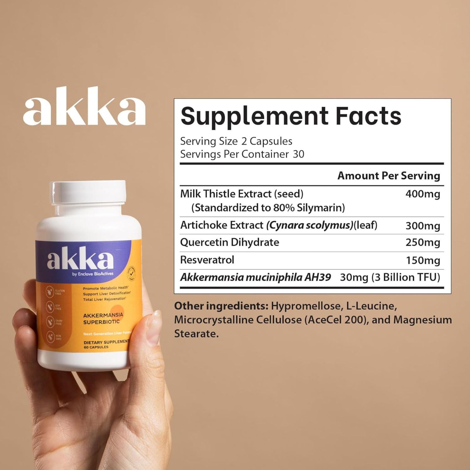 AKKA Premium Liver Cleanse Detox & Repair Superbiotic 60 Capsules Bundle of 4