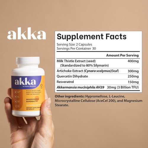 AKKA Premium Liver Cleanse Detox & Repair Superbiotic 60 Capsules Bundle of 4