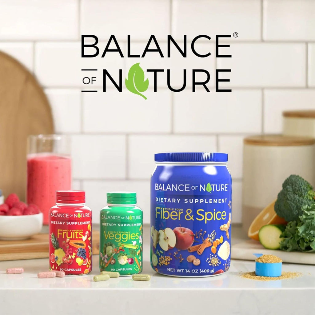 Balance of Nature Fruits & Veggies Supplements 180 Capsules Bundle of 4