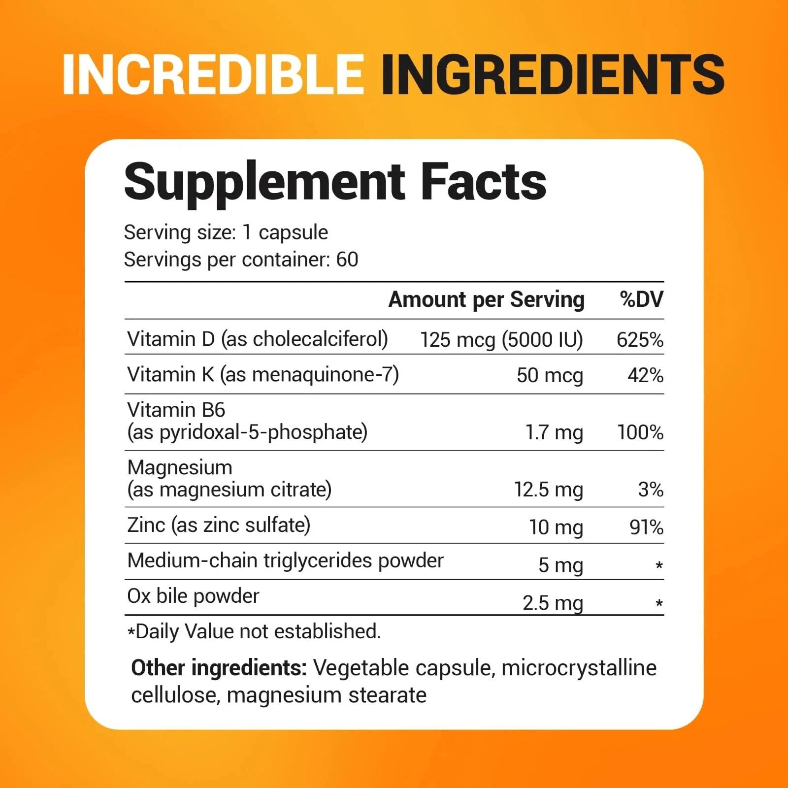 Dr. Berg D3 K2 Vitamin 5000 IU 60 Capsules Bundle of 4