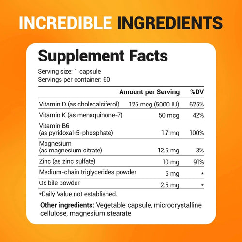Dr. Berg D3 K2 Vitamin 5000 IU 60 Capsules Bundle of 4