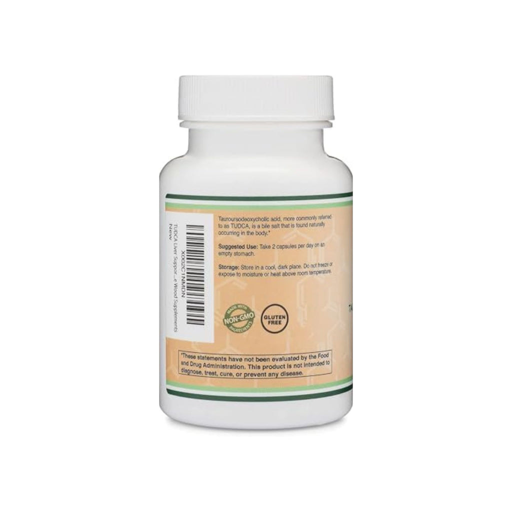 Double Wood TUDCA Bile Salts Liver Support Supplement 500mg 60 Capsules Bundle of 4