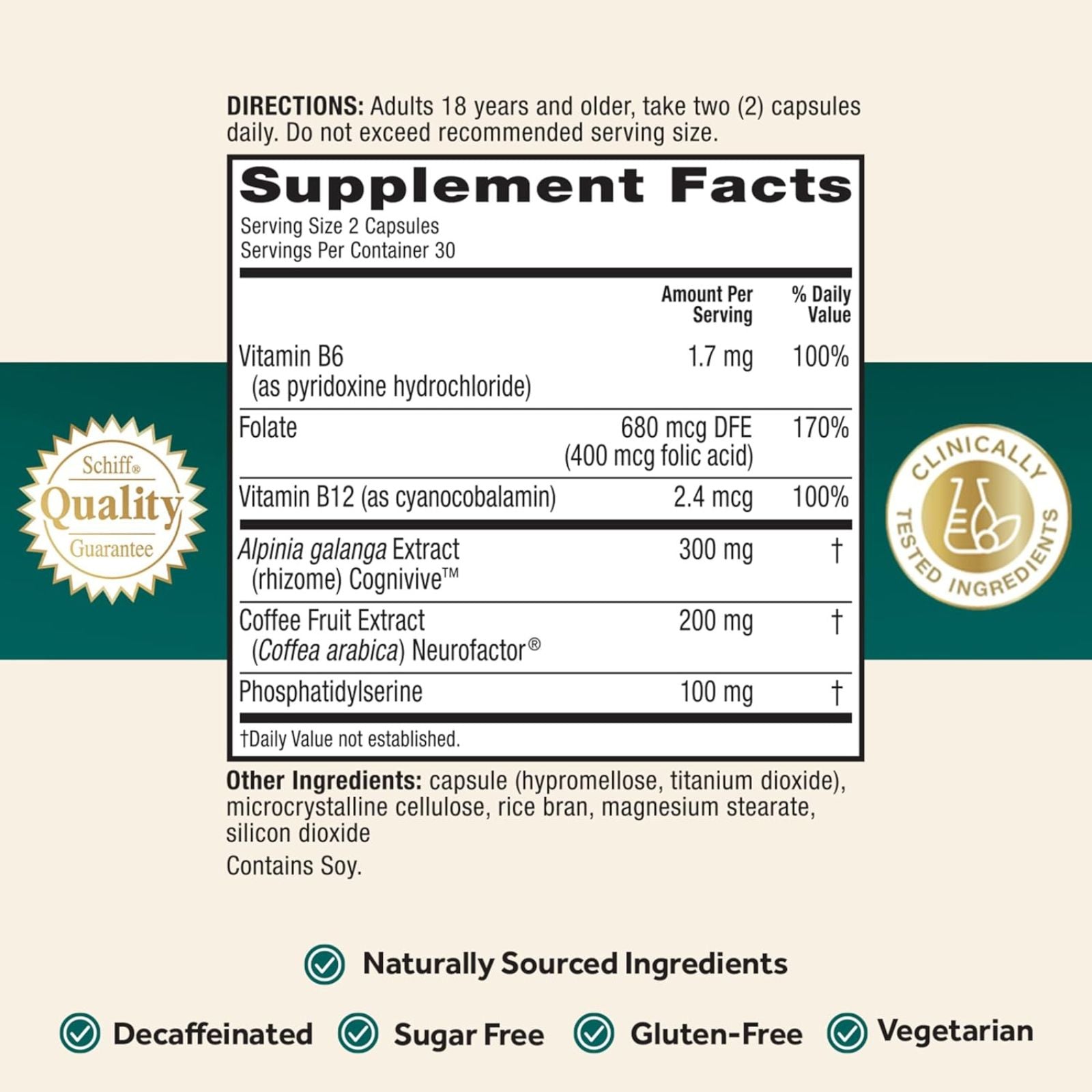 NEURIVA Ultra Decaffeinated Nootropic Brain Supplement for Mental Alertness, Memory & Focus 60 Capsules Bundle of 4