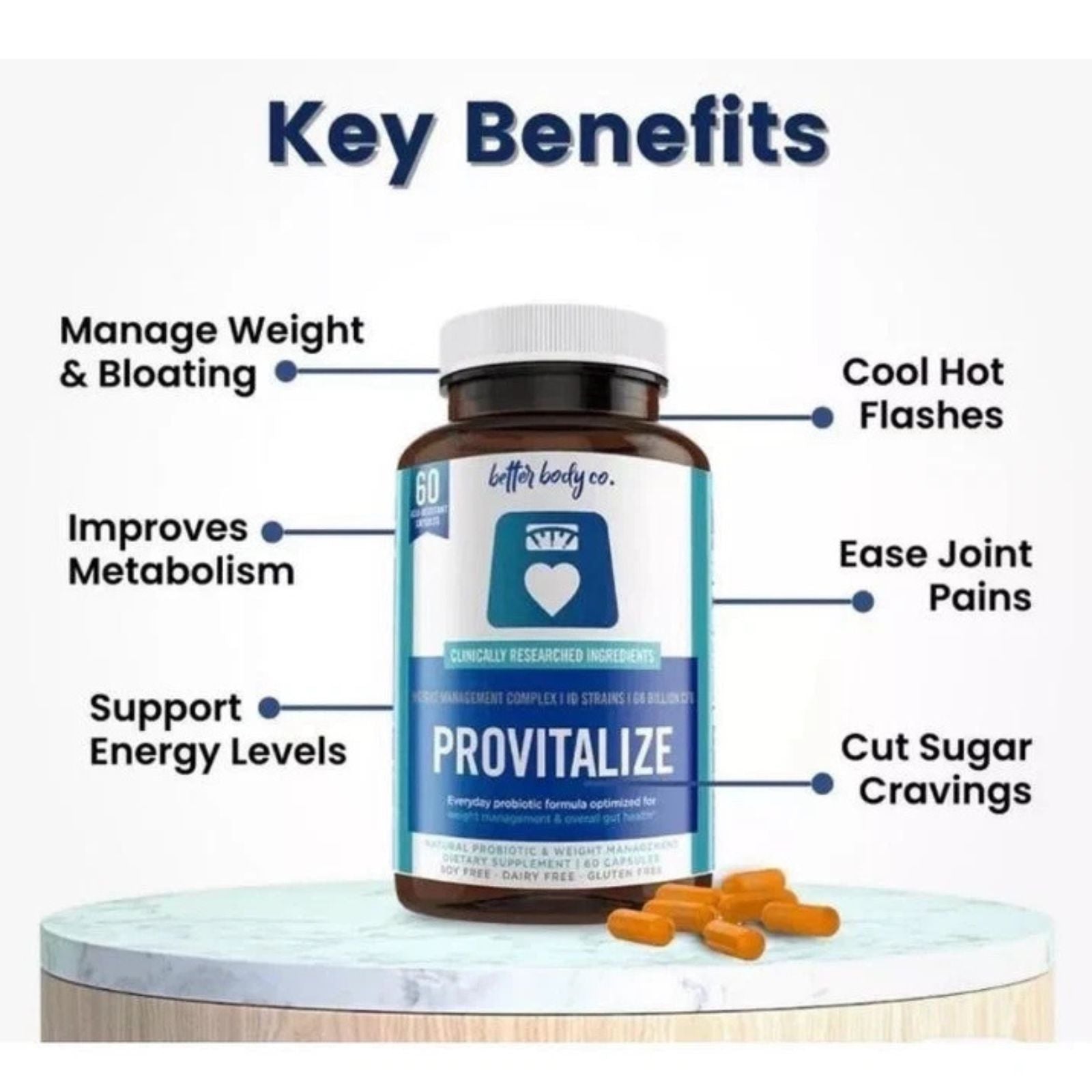 PROVITALIZE Menopause Probiotics Natural 60 Capsules Bundle of 4
