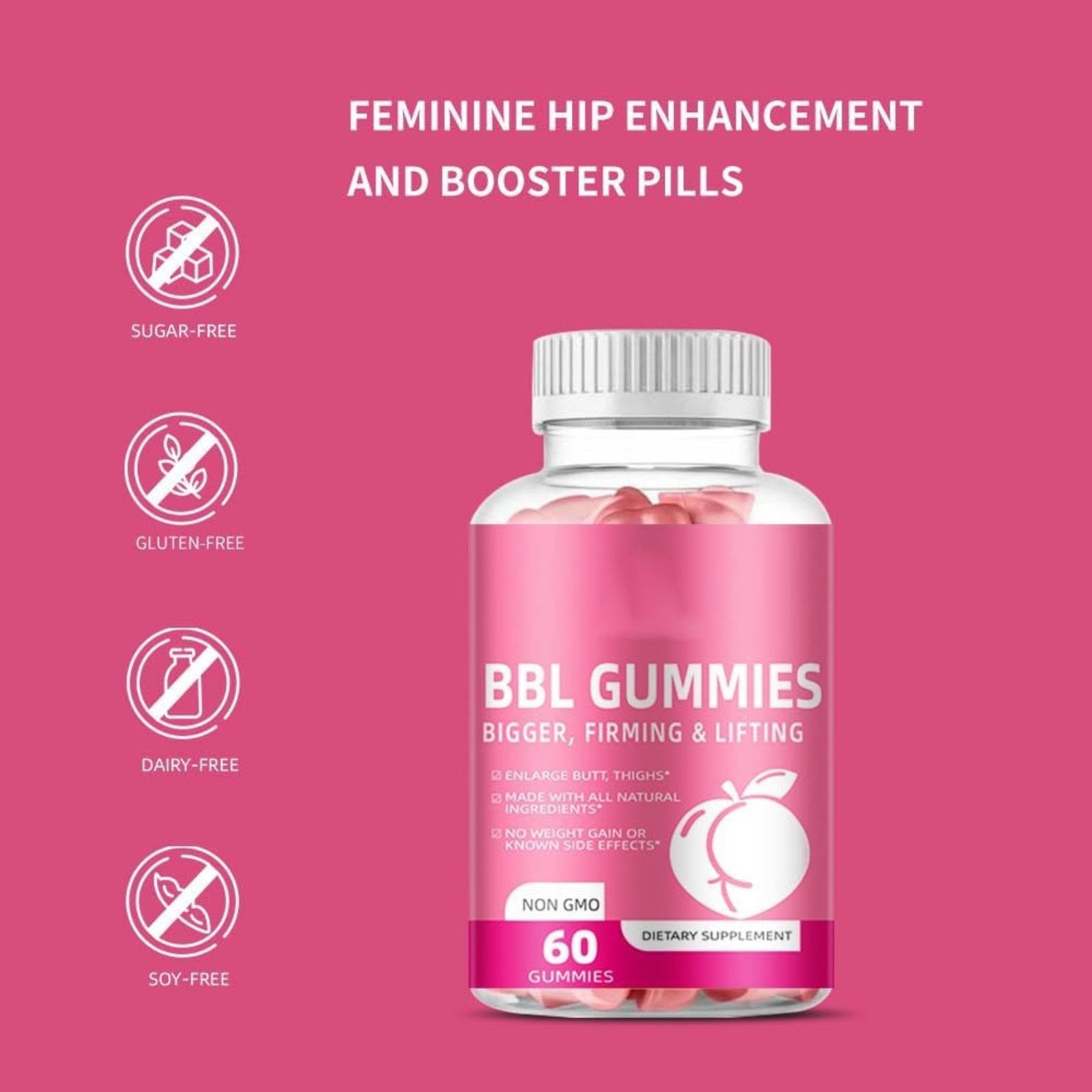 BBL Gummies Sculpt Your Butt & Hips Support Formula Bundle of 4