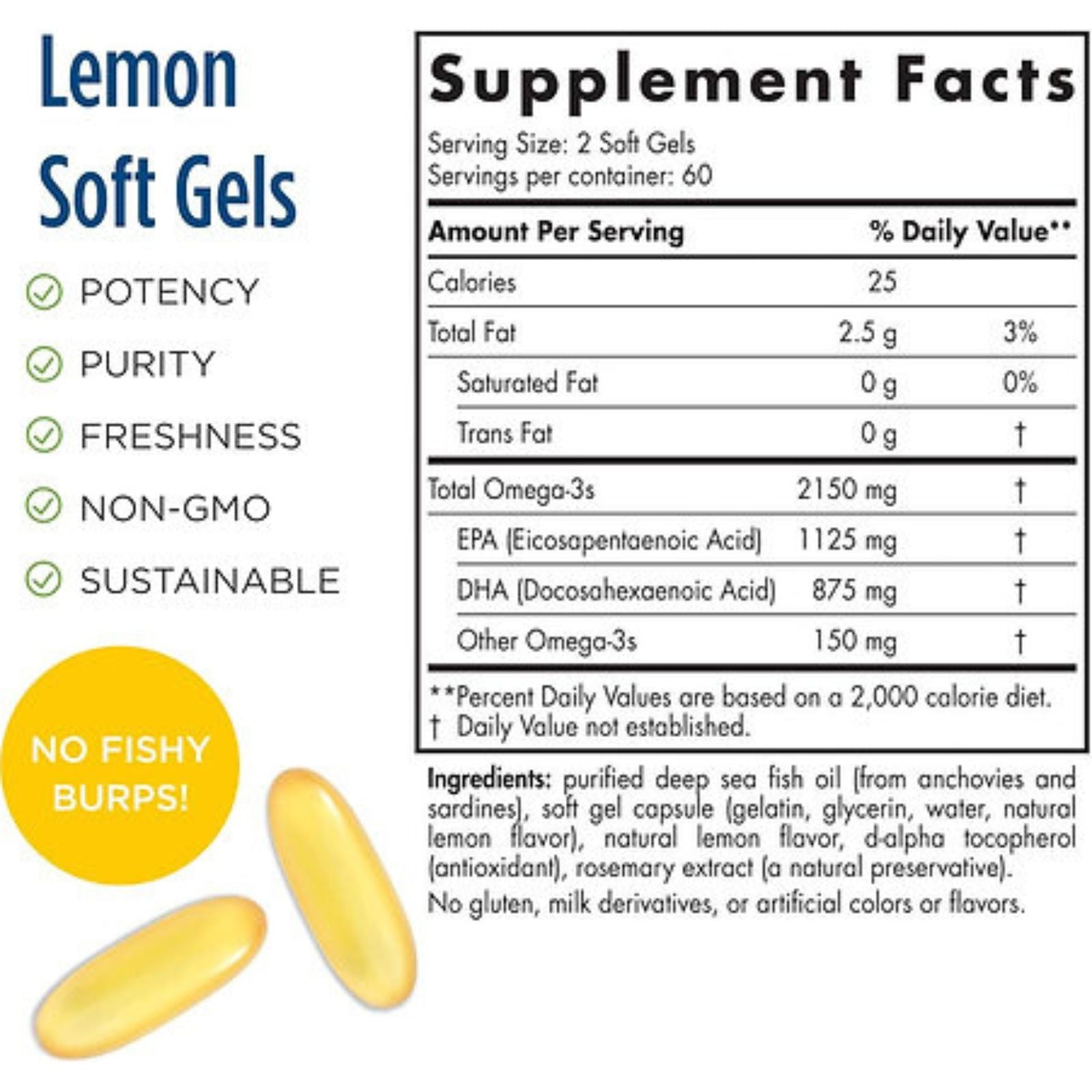 Nordic Naturals ProOmega 2000 Lemon Soft Gels Bundle of 4