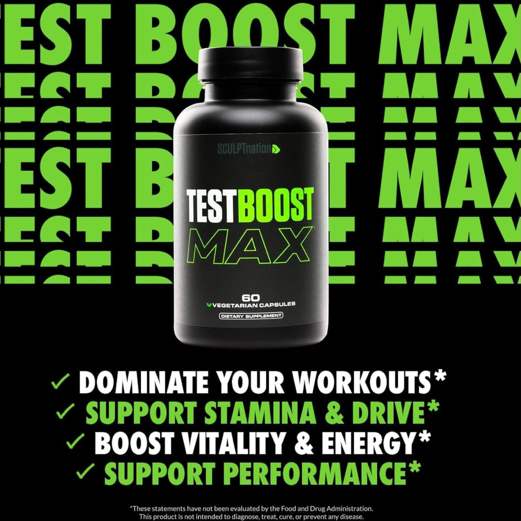 Sculpt Nation by V Shred Test Boost Max Testosterone Support 60 Capsules Bundle of 4