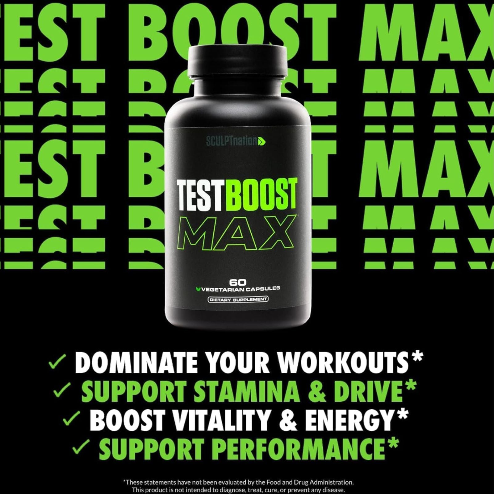 Sculpt Nation by V Shred Test Boost Max Testosterone Support 60 Capsules Bundle of 4