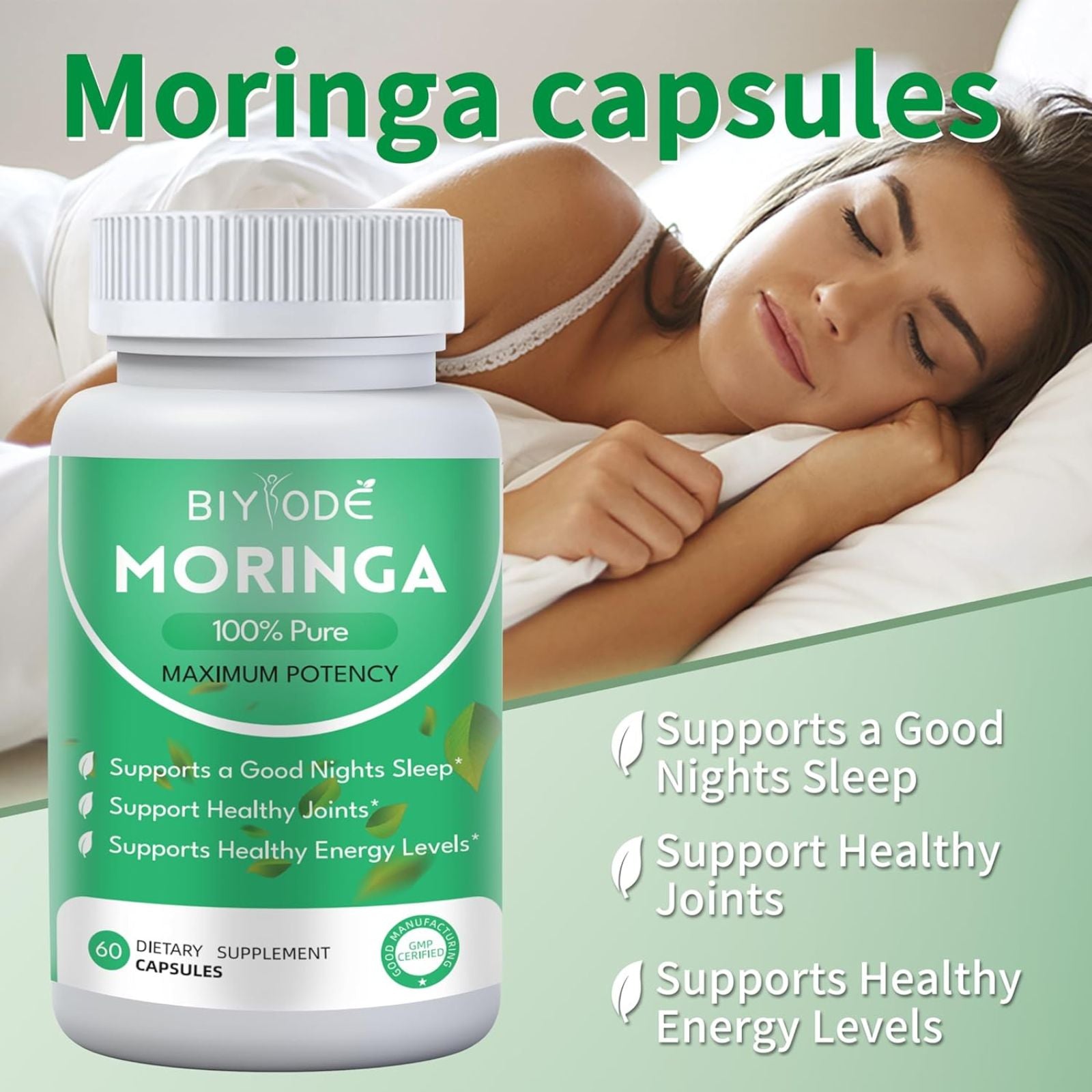 Pure Moringa Powder Capsules 800mg Nutrient-Rich Moringa Bundle of 4