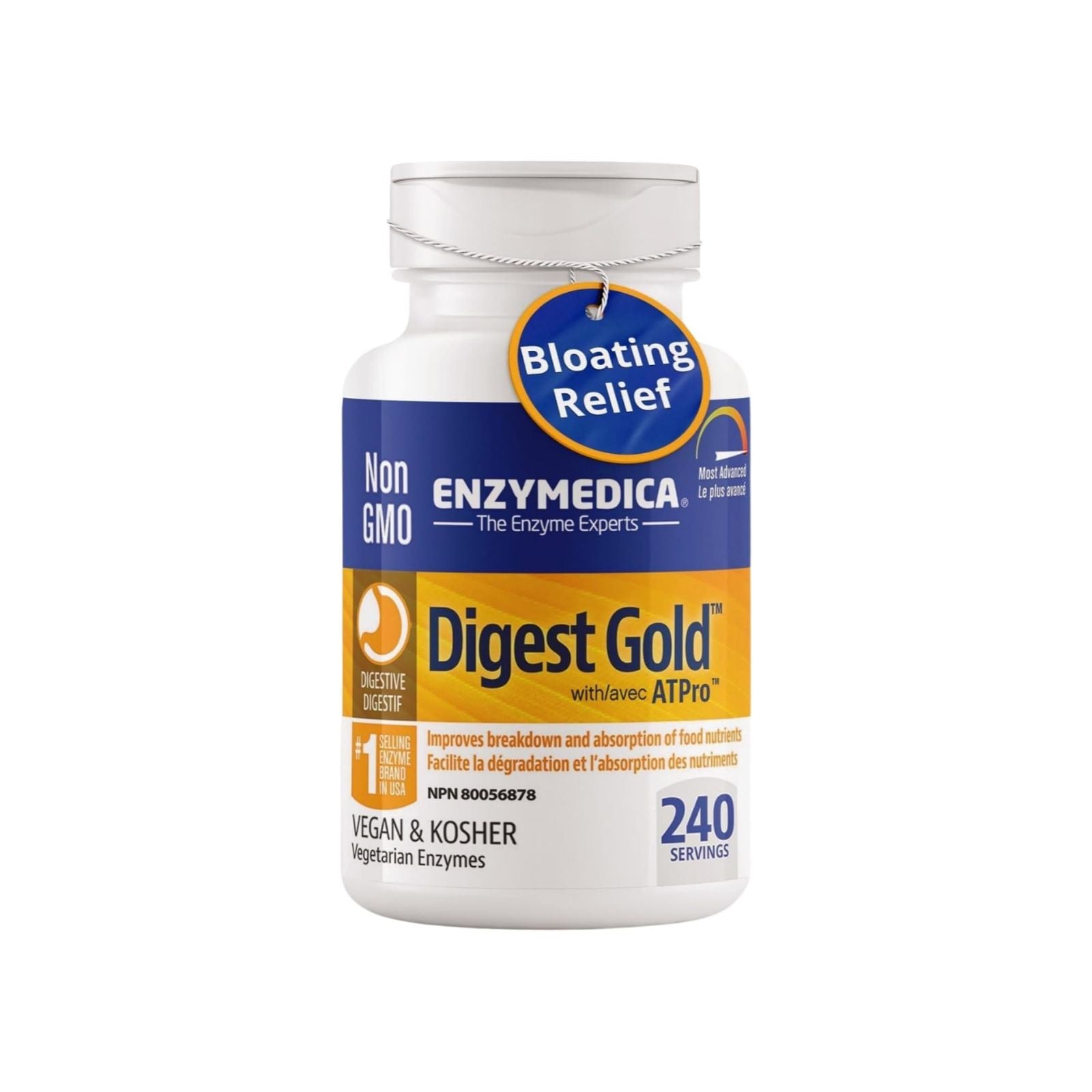 Enzymedica Digest Gold with ATPro Digestive Enzyme Blend 240 Vegan Capsules Bundle of 4