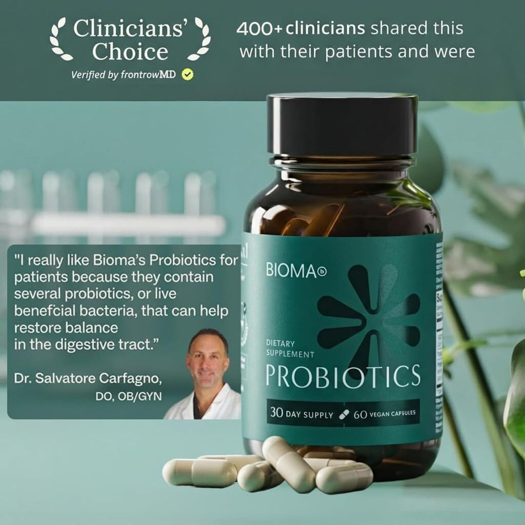 BIOMA Probiotics Digestive Health Gut Support for Men & Women 60 Delayed-Release Capsules Bundle of 4