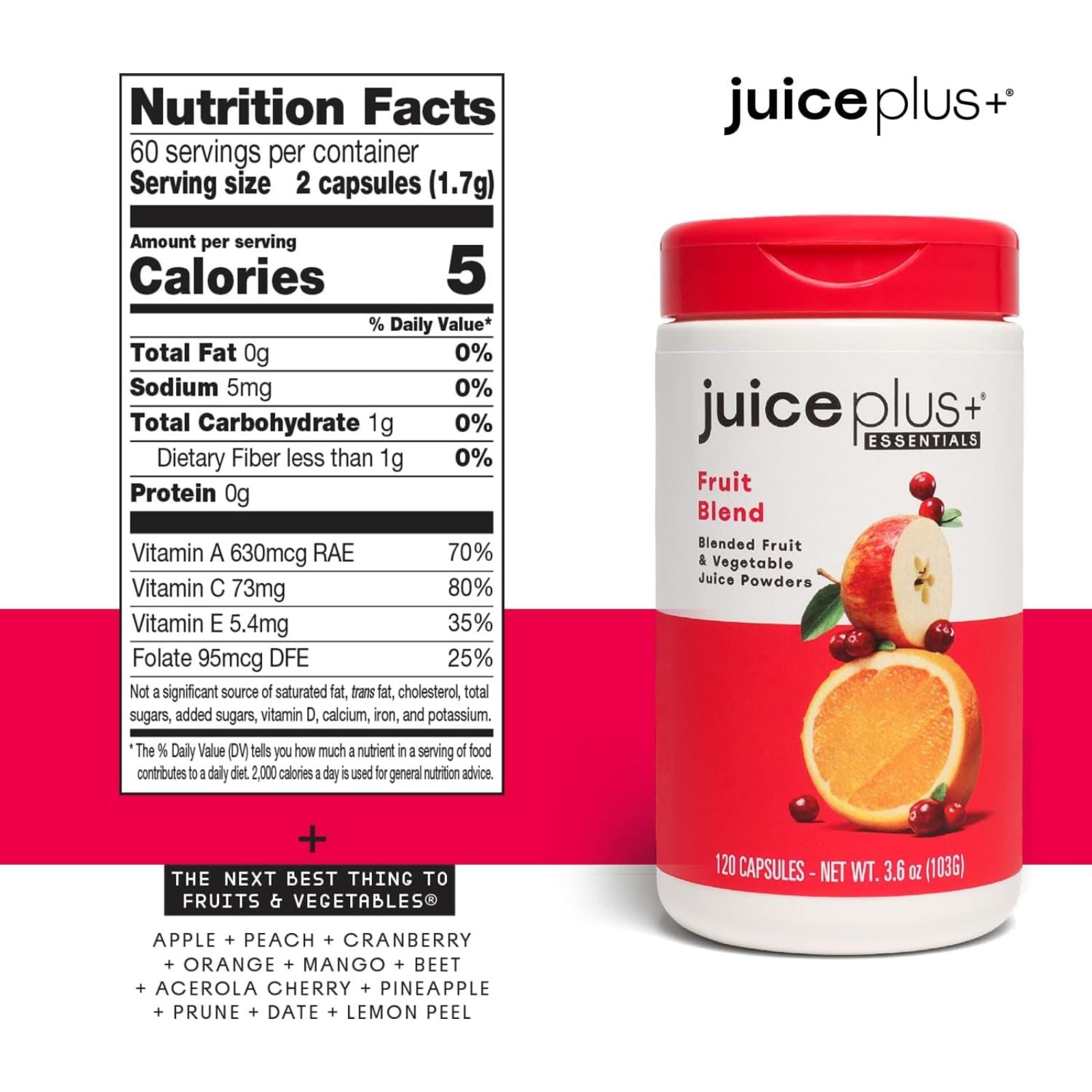 JuicePlus+ Fruit and Vegetable Blend Capsules 120 Servings Bundle of 4