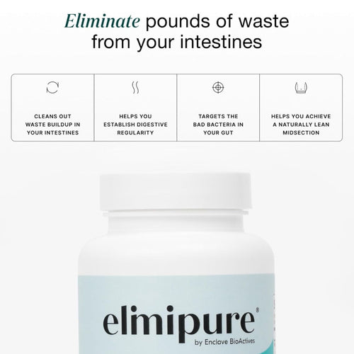 Elimipure Gut Cleanse & Restore Natural Detox Cleanse Supplement Capsules Bundle of 4