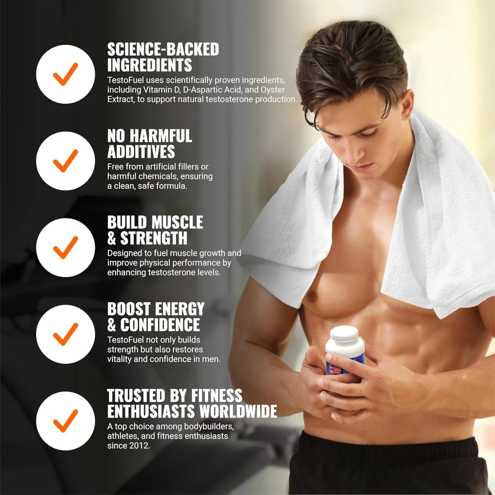 TestoFuel 120 T-Booster Pills Testosterone Support 120 Capsules Bundle of 4