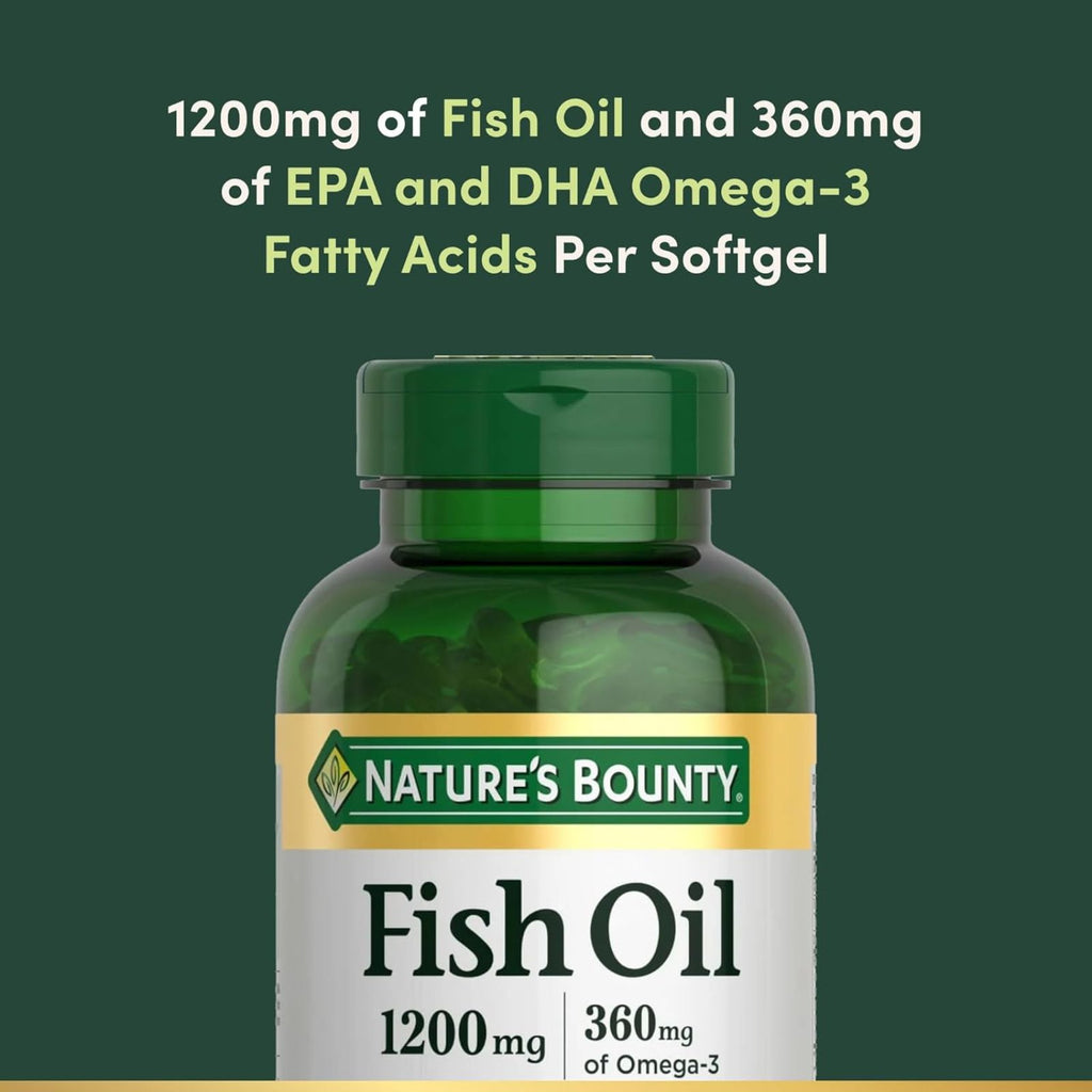 Nature's Bounty Fish Oil Omega 3 1200mg 200 Softgels Bundle of 4