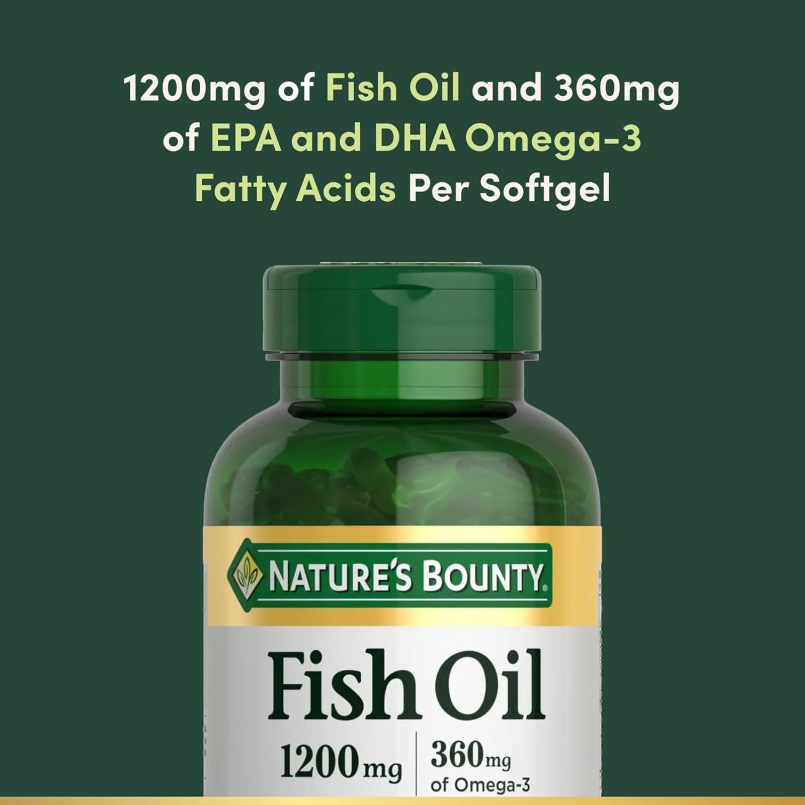 Nature's Bounty Fish Oil Omega 3 1200mg 200 Softgels Bundle of 4