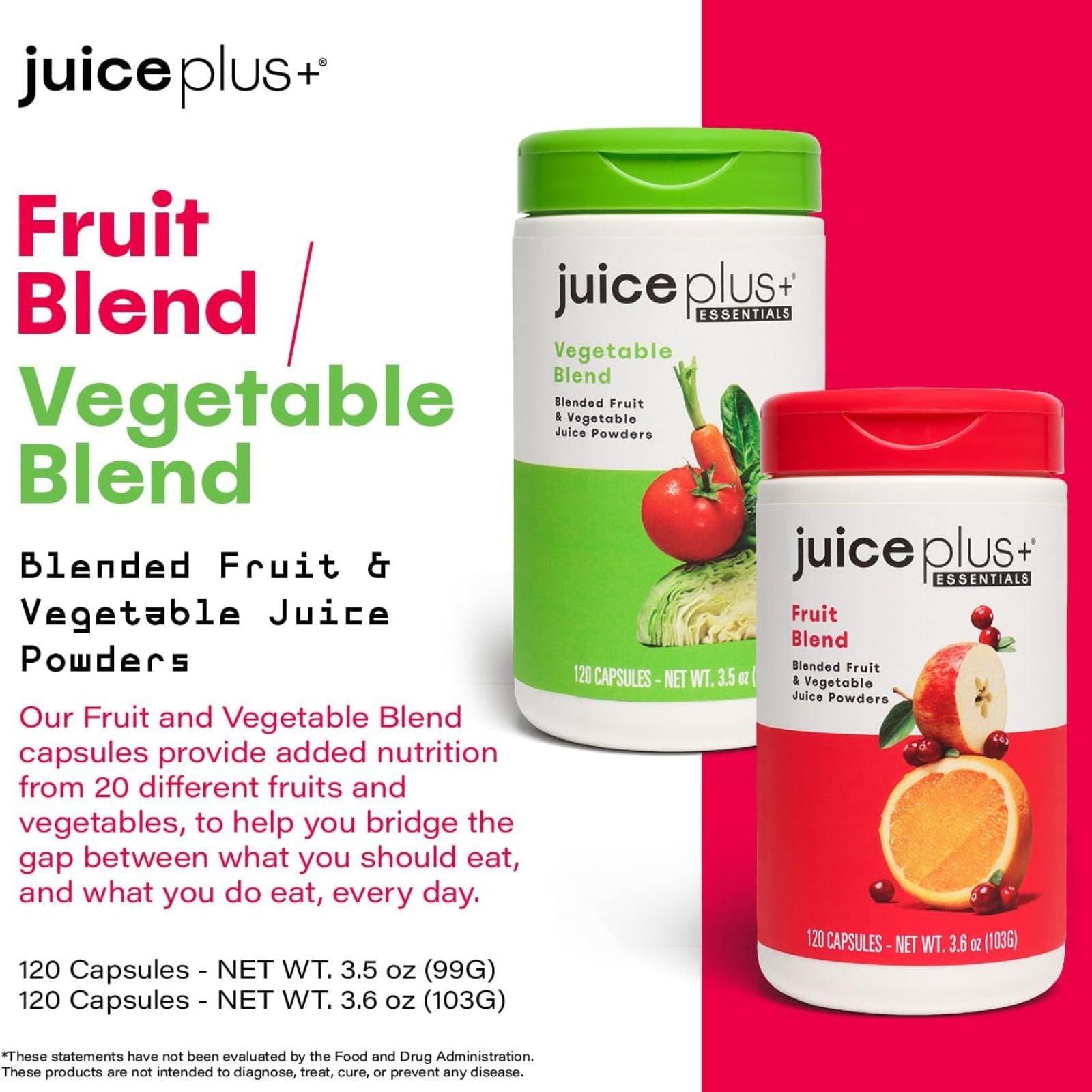 JuicePlus+ Fruit and Vegetable Blend Capsules 120 Servings Bundle of 4