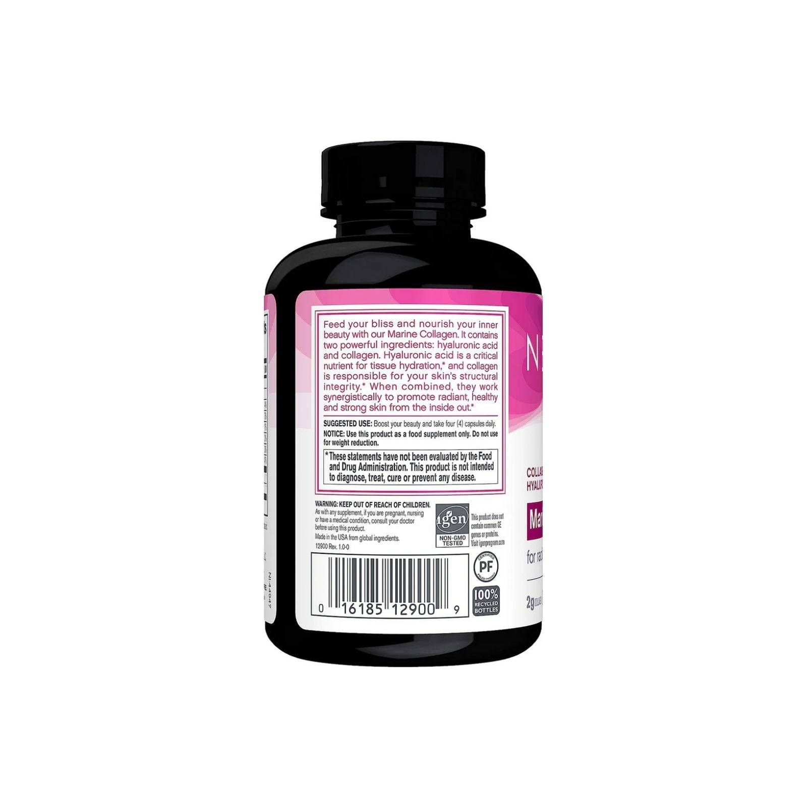 NeoCell Marine Collagen Peptides + Hyaluronic Acid 120 Capsules Bundle of 4