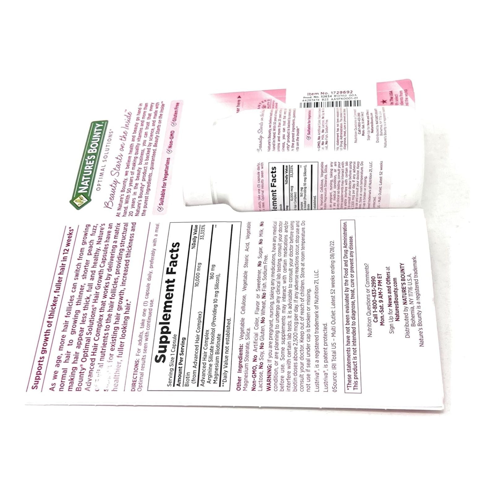Nature’s Bounty Hair Growth Supplement with Biotin 90 Capsules Bundle of 4