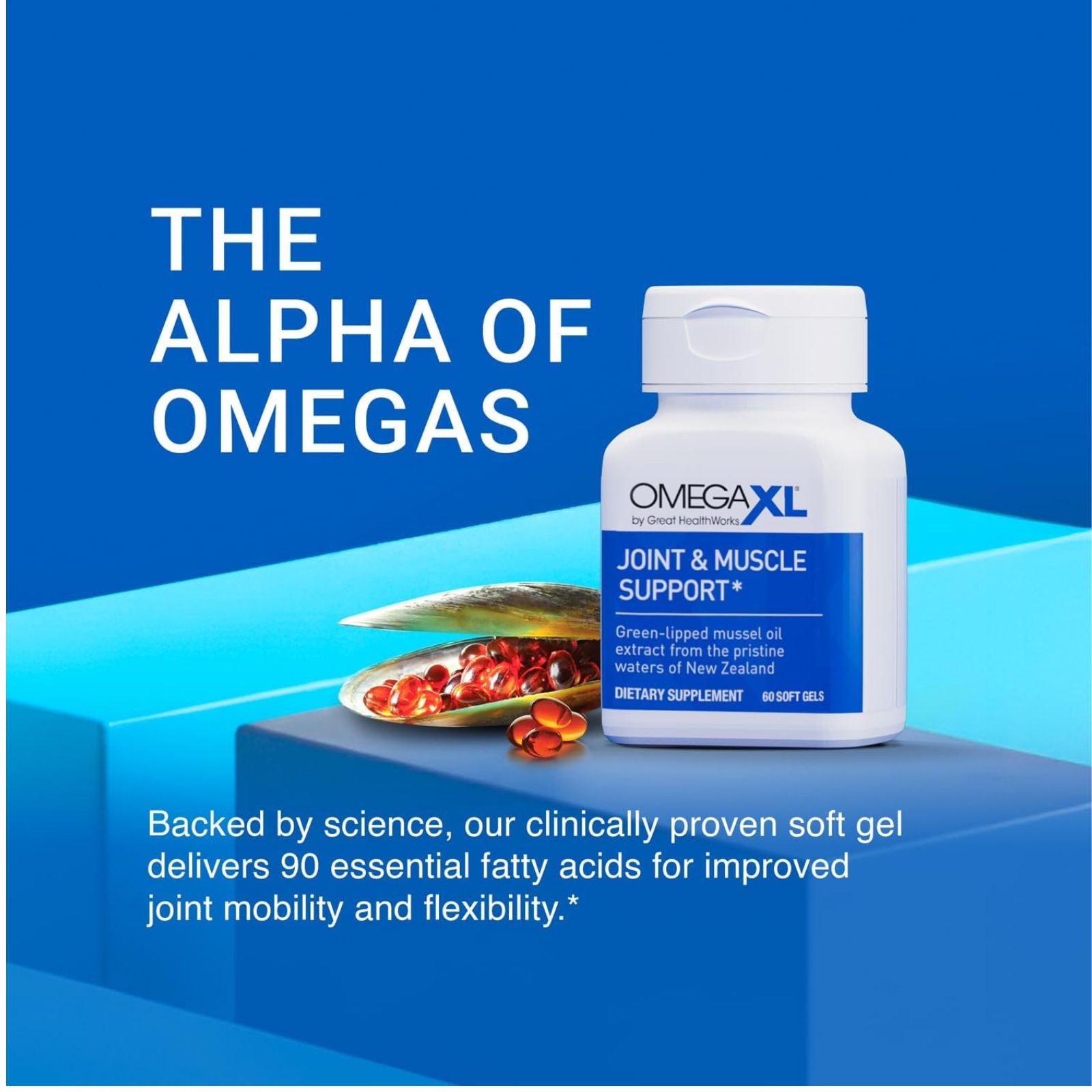 OmegaXL Joint Support Supplement Green Lipped Mussel Oil 120 Count Bundle of 4