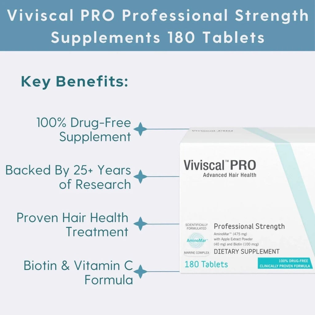Viviscal PRO Hair Growth Supplement 180 Tablets Bundle of 4