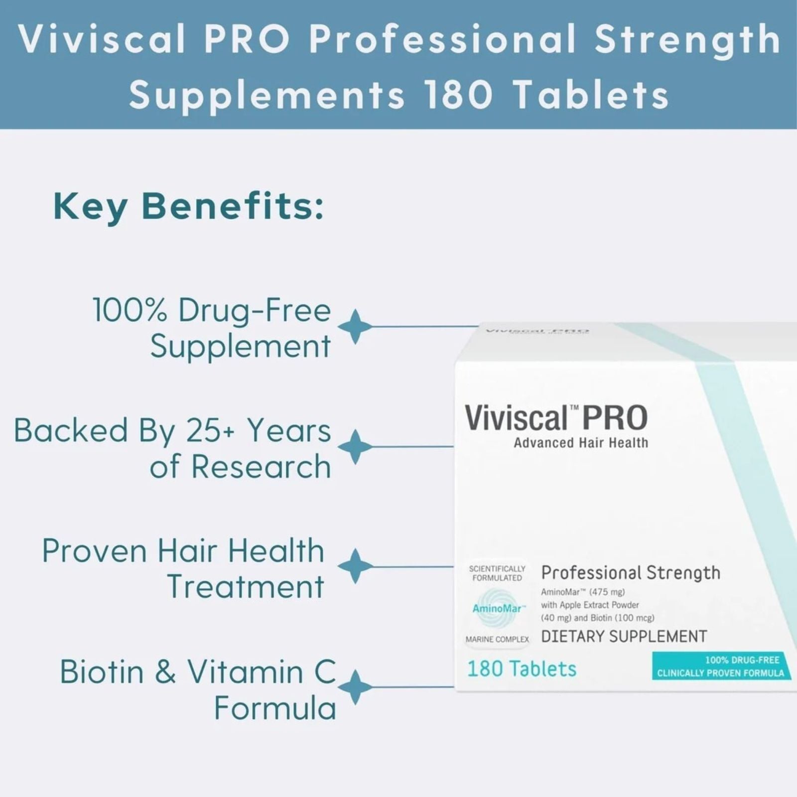 Viviscal PRO Hair Growth Supplement 180 Tablets Bundle of 4