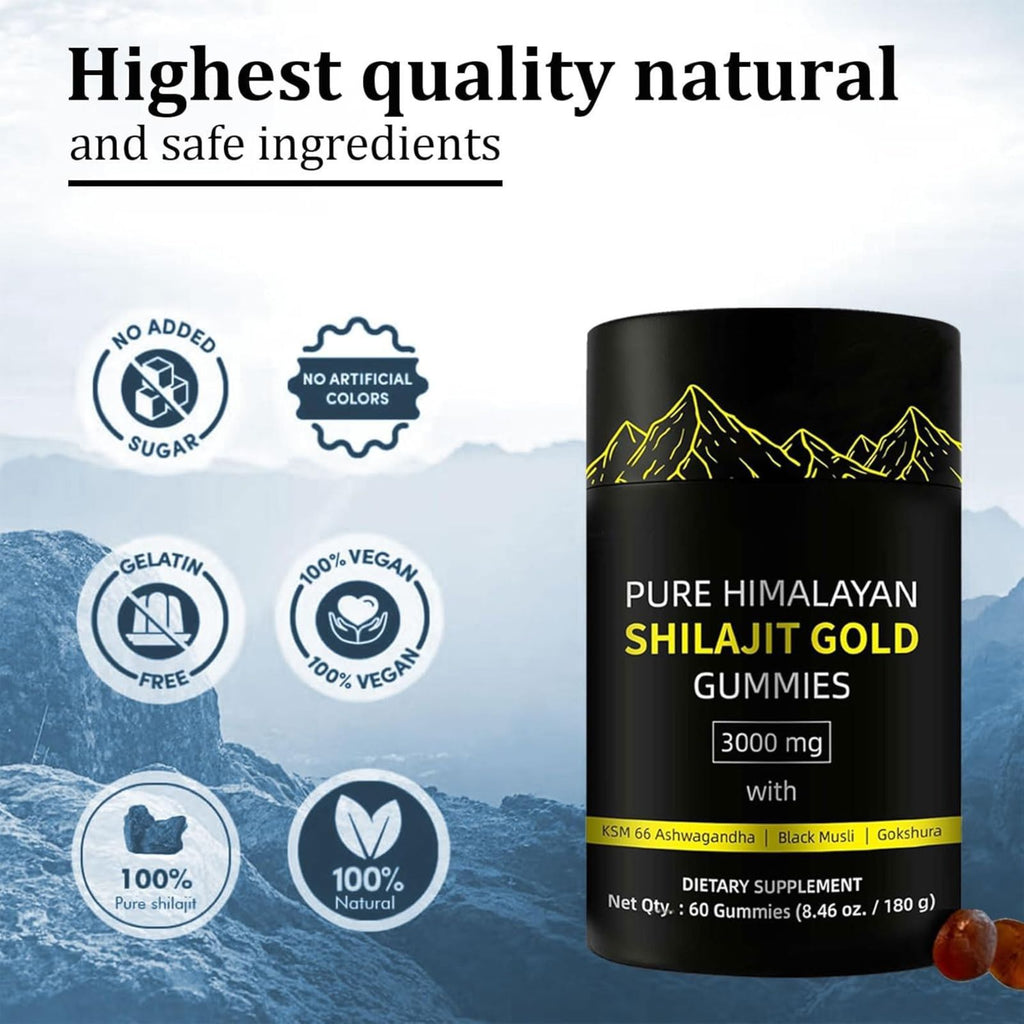 UltimaPeak Shilajit Gummies Alpha Gummies for Men 60 Gummies Bundle of 4