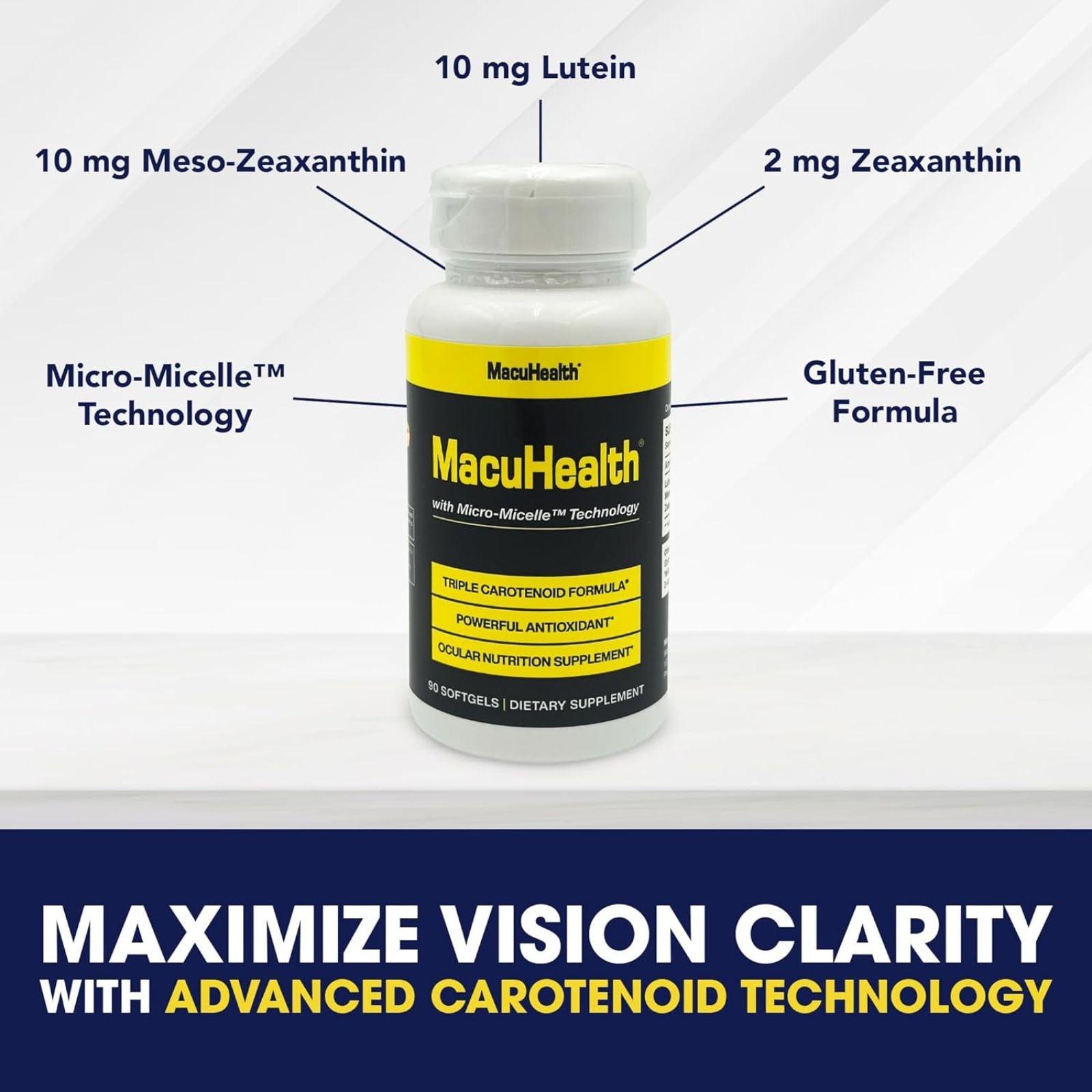 MacuHealth Triple Carotenoid Formula Eye Vitamins 90 Softgels Bundle of 4