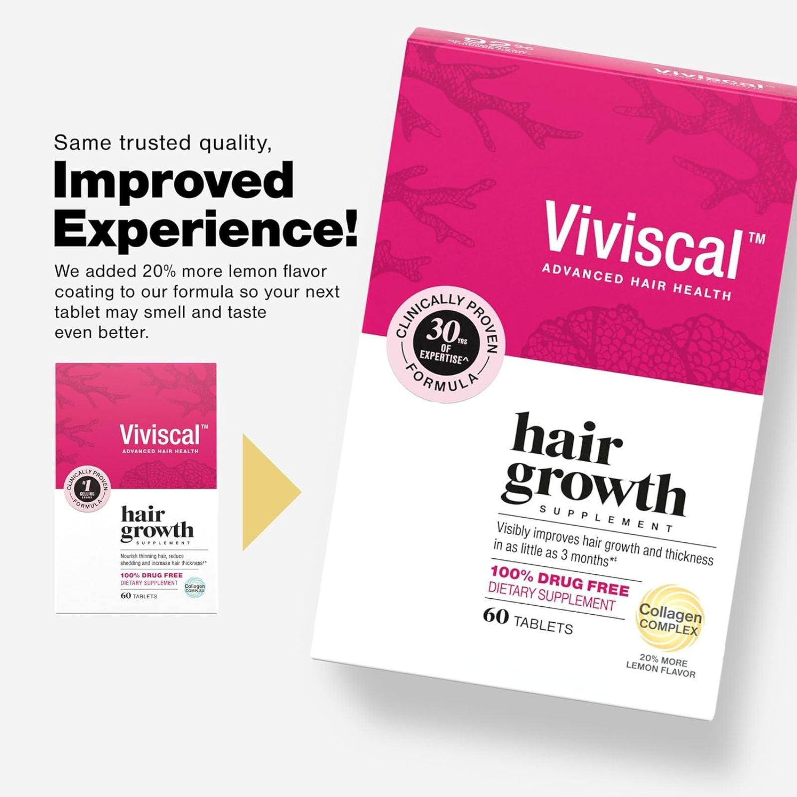 Viviscal Women’s Hair Growth Supplement 60 Tablets Bundle of 4