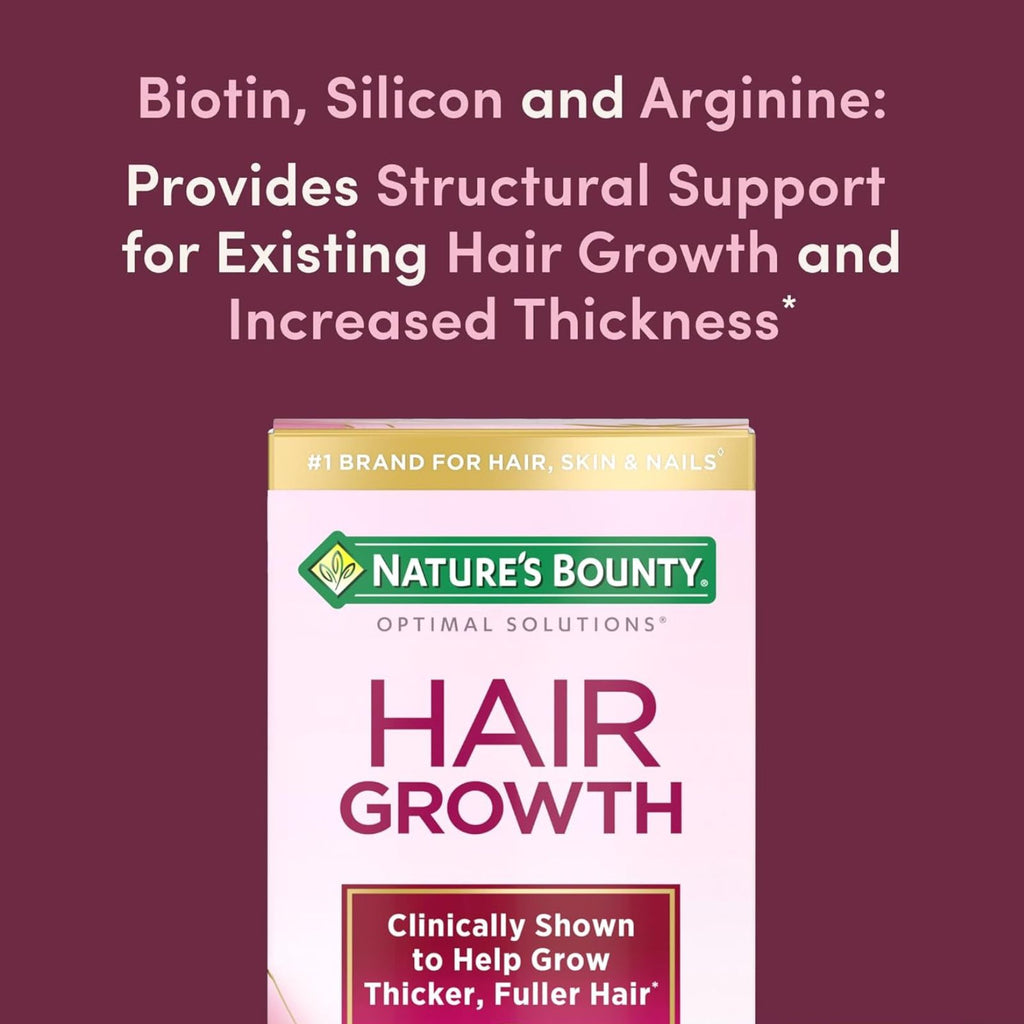 Nature’s Bounty Hair Growth Supplement with Biotin 30 Capsules Bundle of 4
