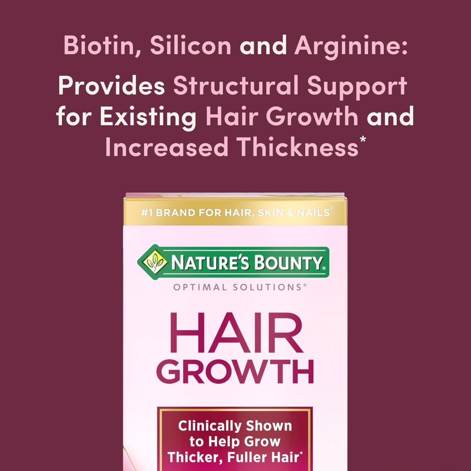 Nature’s Bounty Hair Growth Supplement with Biotin 30 Capsules Bundle of 4